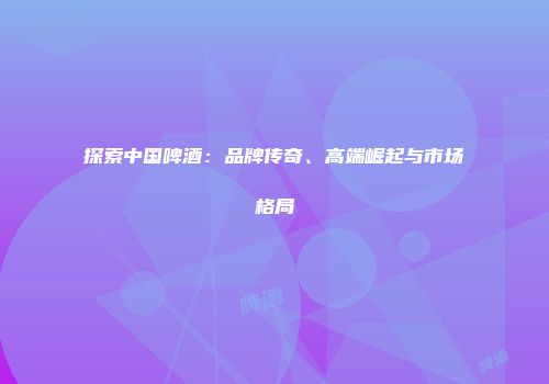 探索中国啤酒：品牌传奇、高端崛起与市场格局