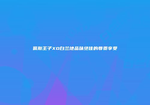 佩斯王子XO白兰地品味绝佳的尊贵享受