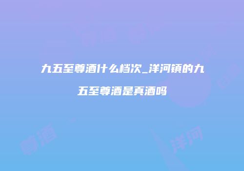 九五至尊酒什么档次_洋河镇的九五至尊酒是真酒吗