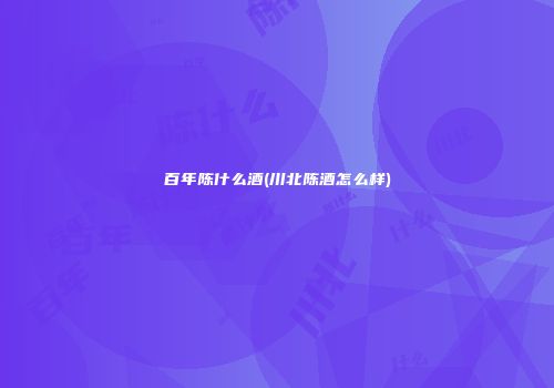 百年陈什么酒(川北陈酒怎么样)