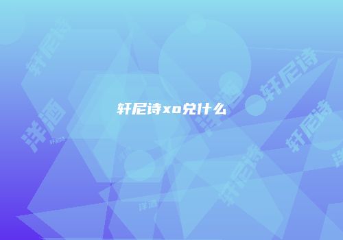 轩尼诗xo兑什么