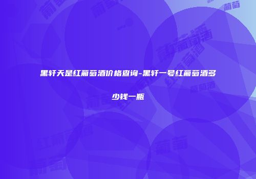 黑轩天是红葡萄酒价格查询-黑轩一号红葡萄酒多少钱一瓶