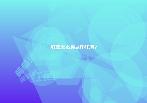 纸盒怎么装3升红酒？