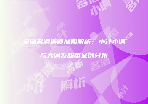 安徽名酒连锁加盟解析：小汁小调与大润发超市案例分析