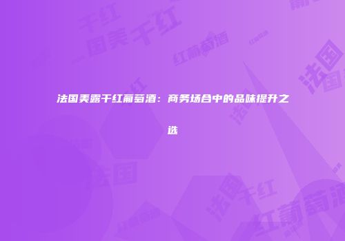 法国美露干红葡萄酒：商务场合中的品味提升之选