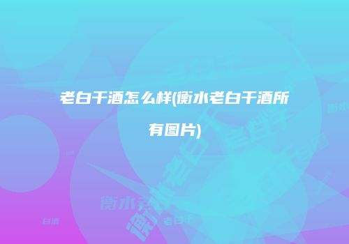 老白干酒怎么样(衡水老白干酒所有图片)