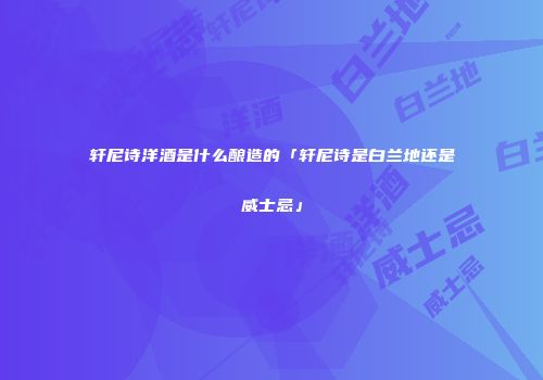 轩尼诗洋酒是什么酿造的「轩尼诗是白兰地还是威士忌」