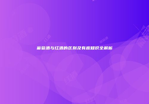 葡萄酒与红酒的区别及有趣知识全解析