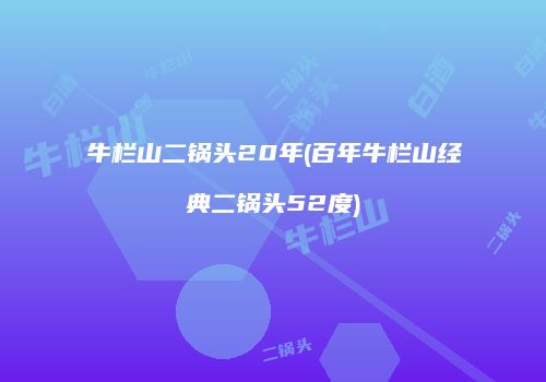 牛栏山二锅头20年(百年牛栏山经典二锅头52度)