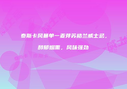 泰斯卡风暴单一麦芽苏格兰威士忌，醇郁烟熏，风味强劲