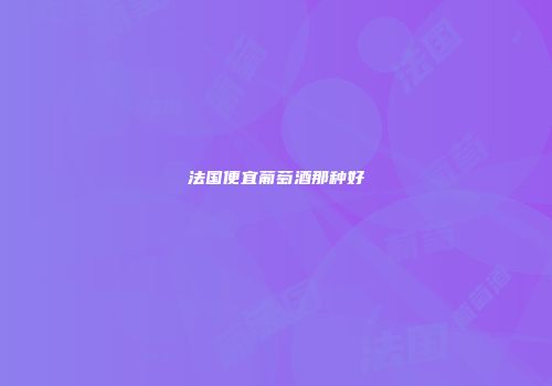 法国便宜葡萄酒那种好