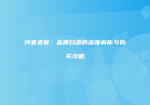 河套老窖：品质白酒的深度解析与购买攻略