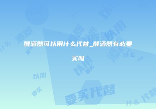 醒酒器可以用什么代替_醒酒器有必要买吗