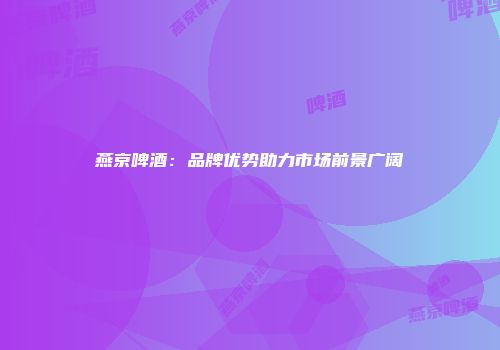 燕京啤酒：品牌优势助力市场前景广阔