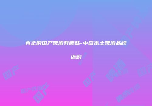 真正的国产啤酒有哪些-中国本土啤酒品牌还剩