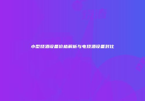 小型烧酒设备价格解析与电烧酒设备对比