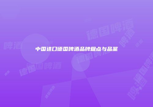 中国进口德国啤酒品牌盘点与品鉴