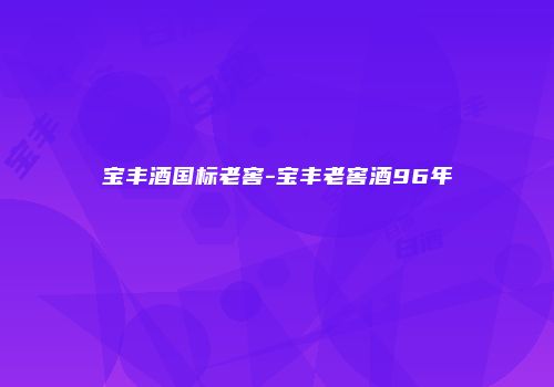 宝丰酒国标老窖-宝丰老窖酒96年