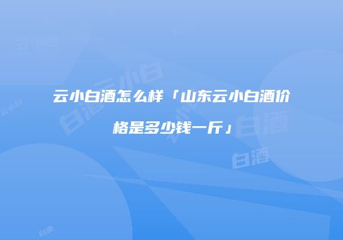 云小白酒怎么样「山东云小白酒价格是多少钱一斤」