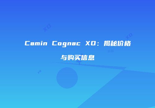 Camin Cognac XO：揭秘价格与购买信息