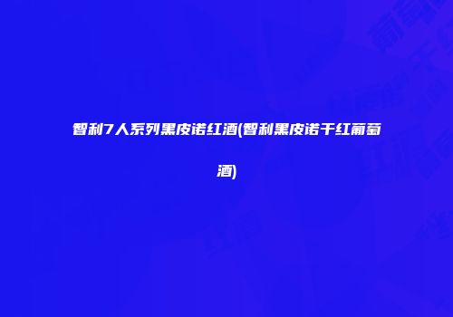 智利7人系列黑皮诺红酒(智利黑皮诺干红葡萄酒)