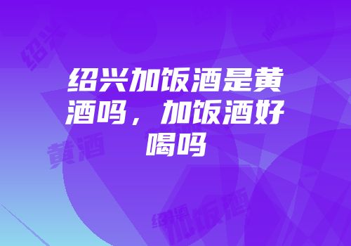 绍兴加饭酒是黄酒吗，加饭酒好喝吗