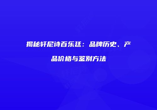 揭秘轩尼诗百乐廷：品牌历史、产品价格与鉴别方法