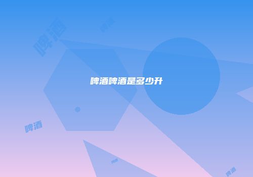 啤酒啤酒是多少升
