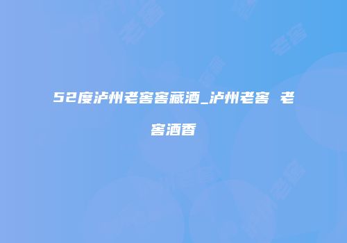 52度泸州老窖窖藏酒_泸州老窖 老窖酒香