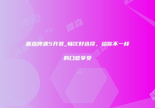 唯森啤酒5升装_畅饮好选择，给你不一样的口感享受