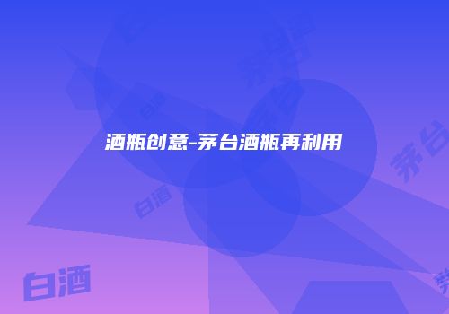 酒瓶创意-茅台酒瓶再利用