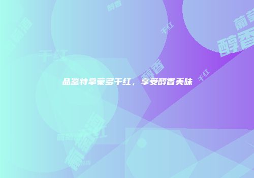 品鉴特拿蒙多干红，享受醇香美味
