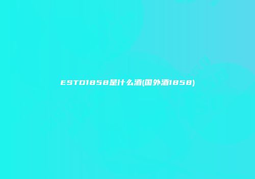 ESTD1858是什么酒(国外酒1858)