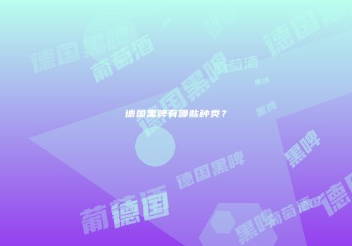 德国黑啤有哪些种类？