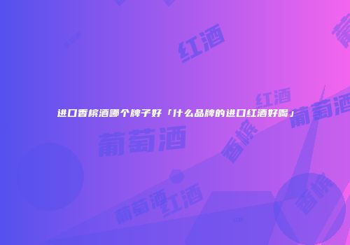 进口香槟酒哪个牌子好「什么品牌的进口红酒好喝」