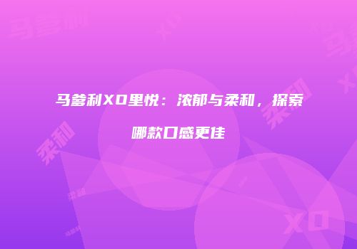 马爹利XO里悦：浓郁与柔和，探索哪款口感更佳