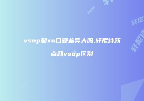 vsop和xo口感差异大吗,轩尼诗新点和vsop区别