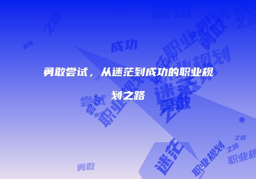 勇敢尝试，从迷茫到成功的职业规划之路