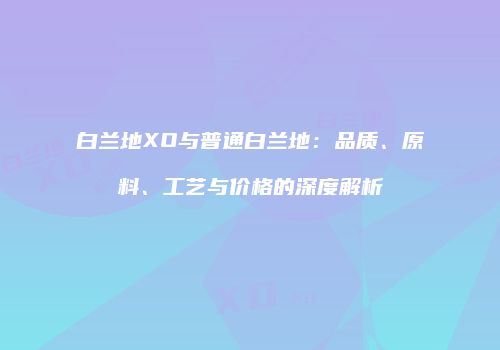 白兰地XO与普通白兰地：品质、原料、工艺与价格的深度解析