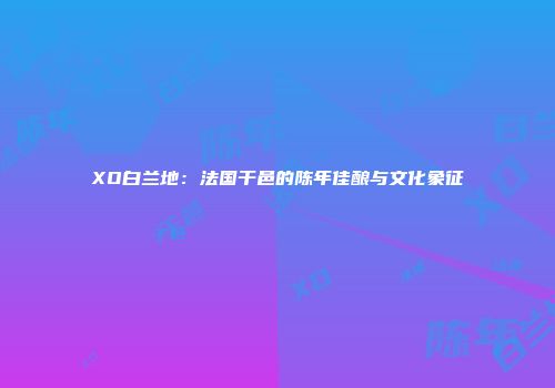 XO白兰地：法国干邑的陈年佳酿与文化象征