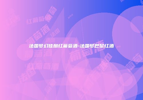 法国梦幻佳酿红葡萄酒-法国梦巴黎红酒