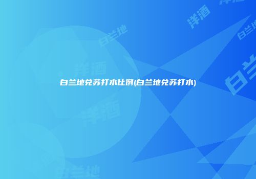 白兰地兑苏打水比例(白兰地兑苏打水)