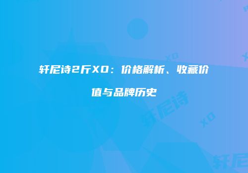 轩尼诗2斤XO：价格解析、收藏价值与品牌历史