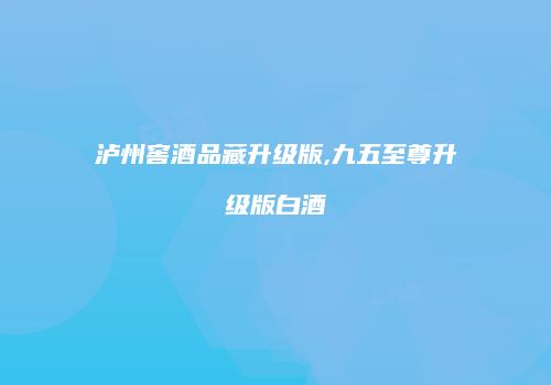 泸州窖酒品藏升级版,九五至尊升级版白酒