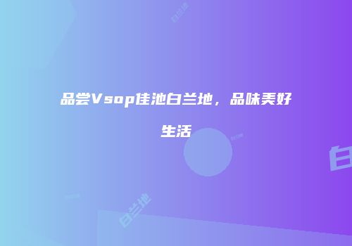 品尝Vsop佳池白兰地，品味美好生活