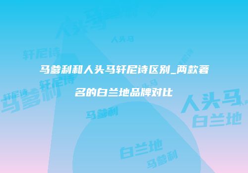 马爹利和人头马轩尼诗区别_两款著名的白兰地品牌对比