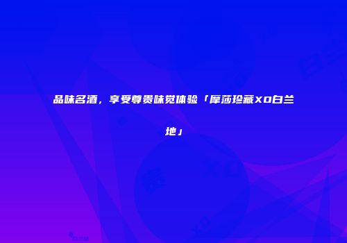 品味名酒，享受尊贵味觉体验「摩莎珍藏XO白兰地」
