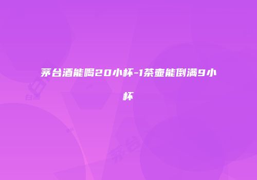 茅台酒能喝20小杯-1茶壶能倒满9小杯