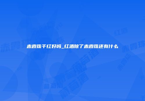 赤霞珠干红好吗_红酒除了赤霞珠还有什么