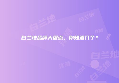 白兰地品牌大盘点，你知道几个？